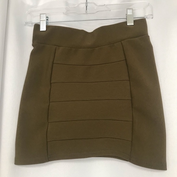 Dresses & Skirts - Olive paneled bodycon mini skirt